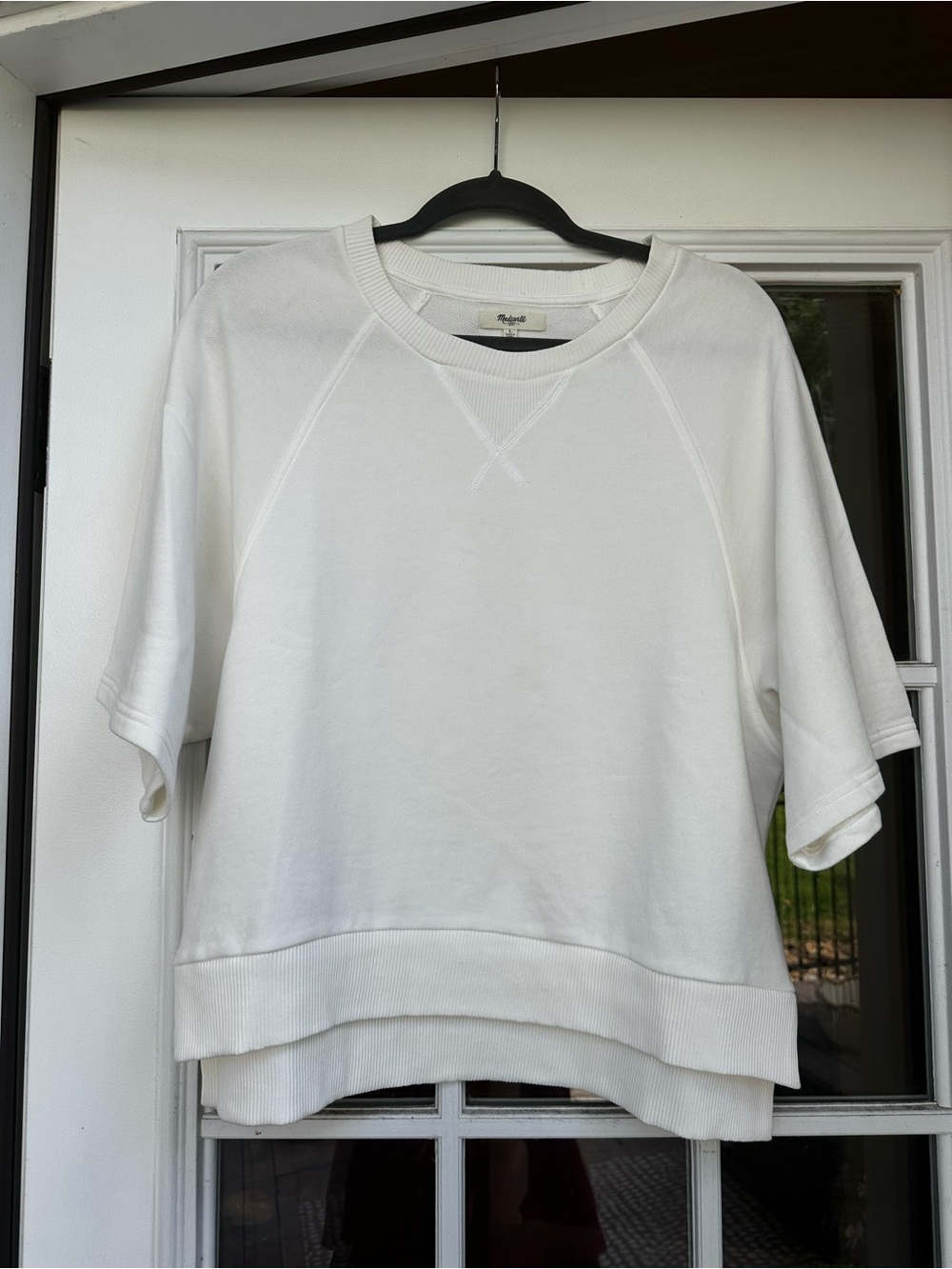 Madewell White Short-Sleeve Sweatshirt